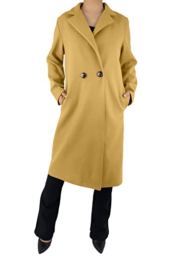JOPHY & CO. Langer Damen-Wintermantel mit Knöpfen und Taschen (6586), Senf, XL von JOPHY & CO.