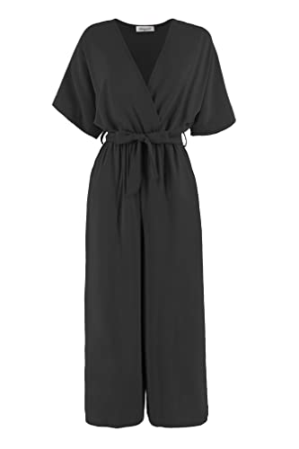 JOPHY & CO. Langer Overall für Damen mit V Ausschnitt (Code 6797), schwarz, kurz, XXL von JOPHY & CO.