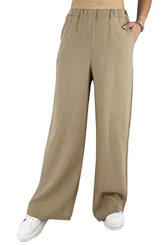 JOPHY & CO. Damenhose aus Leinen mit Taschen (Code 62598), beige, XXL von JOPHY & CO.