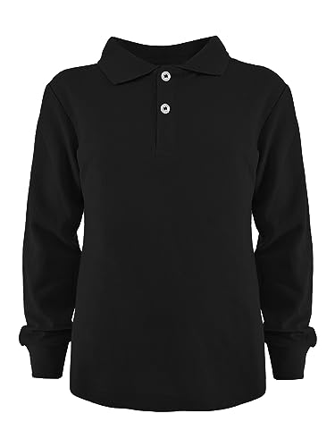 JOPHY & CO. Poloshirt für Schultraining, kurzärmelig und lang, für Kinder und Jugendliche, Unisex, Artikelnummer 2900, 2905 Schwarz, 12 Jahre von JOPHY & CO.