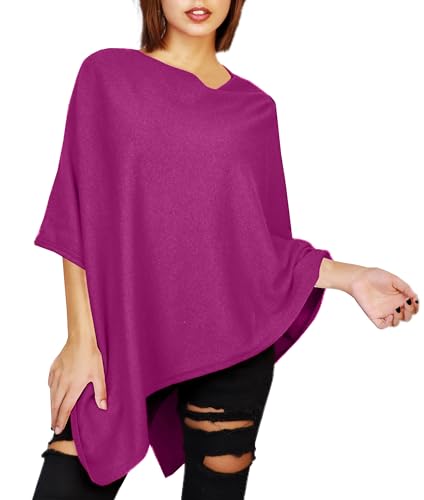 JOPHY & CO. Poncho für Damen, aus Kaschmir-Mischgewebe, Amarena, 50 von JOPHY & CO.