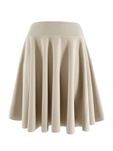 Jophy & Co. Damenrock mit Plisseefalten, mittellang, für verschiedene Gelegenheiten, elastischer Bund (Artikelnr. 7089), beige, XXL von JOPHY & CO.