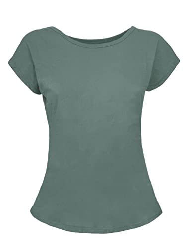 JOPHY & CO. T-Shirt für Damen, kurze Ärmel, 100 % Baumwolle, Cod. 9051, Helles Militär, Small von JOPHY & CO.
