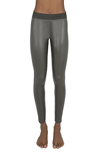 JOPHY & CO. Warme, zweielastische Damen-Leggings aus Kunstleder Skinny Fleece (Artikelnummer 9828), Militär, M von JOPHY & CO.