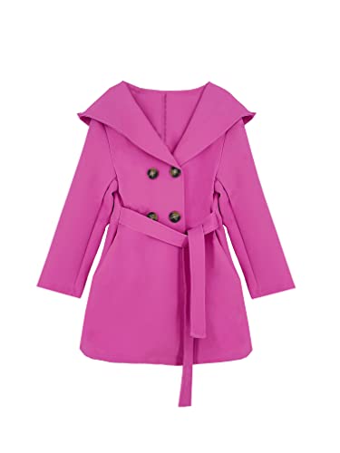 JOPHY & CO. Zweireihiger Mädchen-Mantel mit Kapuze und Taschen (Code 2078), Helles Fuchsia, 8 Jahre von JOPHY & CO.