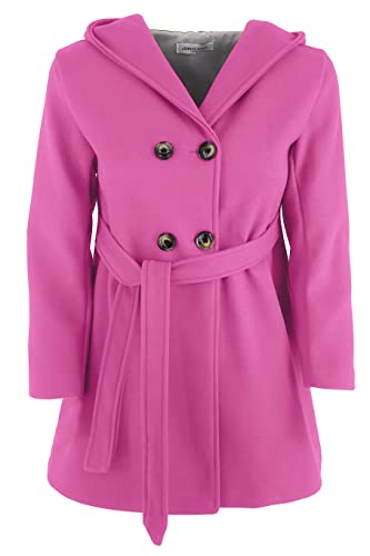 JOPHY & CO. Zweireihiger Mädchen-Mantel mit Kapuze und Taschen (Code 2078), fuchsia, 12 Jahre von JOPHY & CO.