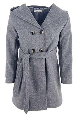 JOPHY & CO. Zweireihiger Mädchen-Mantel mit Kapuze und Taschen (Code 2078), grau, 10 Jahre von JOPHY & CO.