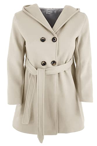 JOPHY & CO. Zweireihiger Mantel für Mädchen mit Kapuze und Taschen (Art. 2078), beige, 10 Jahre von JOPHY & CO.