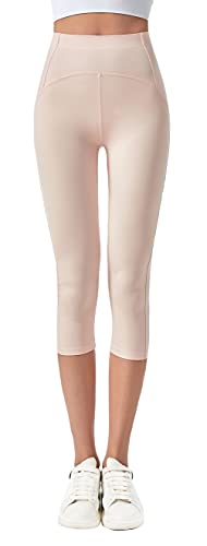 Jophy & Co. 3/4-Leggings für Damen, elastisch, für Yoga und Pilates, Artikelnr. 9901)., Rosa, X-Large von JOPHY & CO.