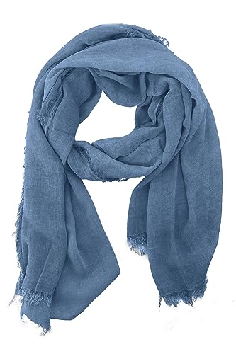 JOPHY & CO. Damen-Schal, elegant, leicht, weich, rechteckig, aus Eukalyptusfaser, einfarbig oder gemustert, Mehrfarbig Einheitsgröße (Jeans) von JOPHY & CO.