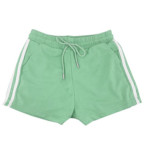 Sportliche Shorts für Damen, kurze Shorts aus Baumwolle mit Kordelzug, Sommer, bequem und atmungsaktiv, für zu Hause, lässig, Joggen, Yoga und Fitness (Code 7800), Grün 7813, L von JOPHY & CO.