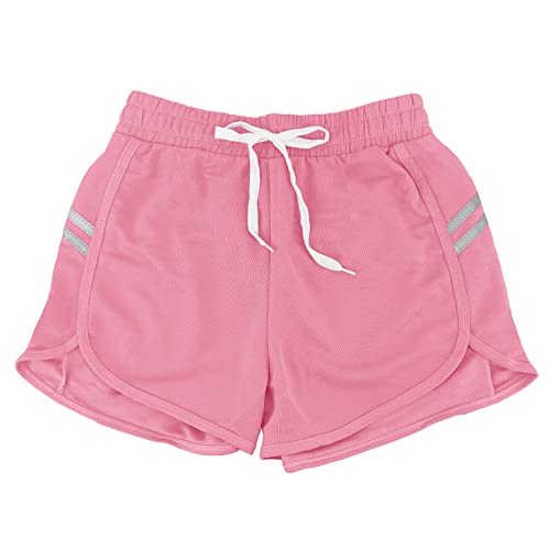 Sportliche Shorts für Damen, kurze Shorts aus Baumwolle mit Kordelzug, Sommer, bequem und atmungsaktiv, für zu Hause, lässig, Joggen, Yoga und Fitness (Code 7800), Rosa 7808, XL von JOPHY & CO.