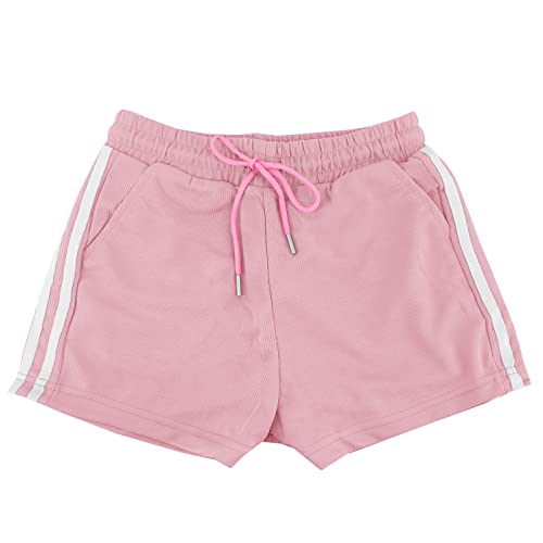 Sportliche Shorts für Damen, kurze Shorts aus Baumwolle mit Kordelzug, Sommer, bequem und atmungsaktiv, für zu Hause, lässig, Joggen, Yoga und Fitness (Code 7800), Rosa 7813, XL von JOPHY & CO.