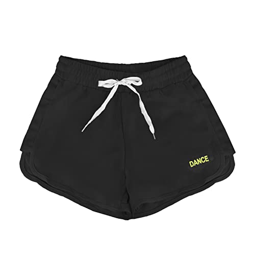 Sportliche Shorts für Damen, kurze Shorts aus Baumwolle mit Kordelzug, Sommer, bequem und atmungsaktiv, für zu Hause, lässig, Joggen, Yoga und Fitness (Code 7800), Schwarz 7812, XXL von JOPHY & CO.