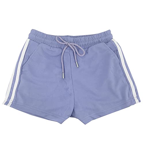 Sportliche Shorts für Damen, kurze Shorts aus Baumwolle mit Kordelzug, Sommer, bequem und atmungsaktiv, für zu Hause, lässig, Joggen, Yoga und Fitness (Code 7800), Violett 7813, L von JOPHY & CO.