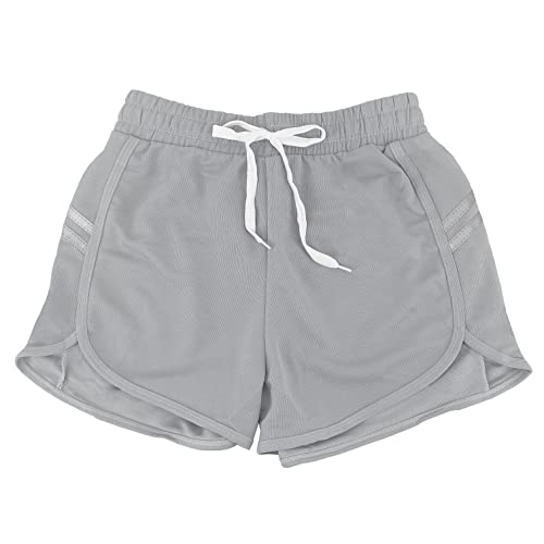 Sportliche Shorts für Damen, kurze Shorts aus Baumwolle mit Kordelzug, Sommer, bequem und atmungsaktiv, für zu Hause, lässig, Joggen, Yoga und Fitness (Code 7800), Grau 7808, L von JOPHY & CO.