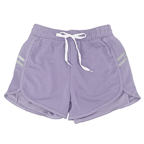 Sportshorts für Damen, kurze Shorts, Baumwolle, mit Kordelzug, bequem, atmungsaktiv für Zuhause, Casual Jogging Yoga und Fitness (Cod. 7800), Lila 7808, L von JOPHY & CO.