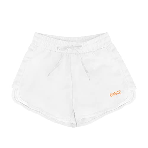 Sportliche Shorts für Damen, kurze Shorts aus Baumwolle mit Kordelzug, Sommer, bequem und atmungsaktiv, für zu Hause, lässig, Joggen, Yoga und Fitness (Code 7800), Weiß 7812, L von JOPHY & CO.