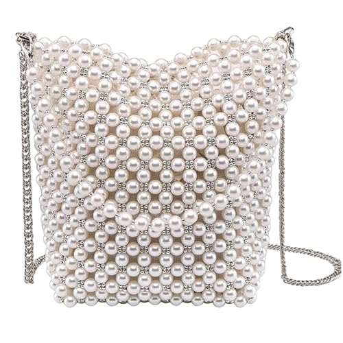 JOPOYOCO Frauen Perle Geldbörse, Perlen Geldbörse Perle Tasche, Perle Clutch Geldbörse Handtaschen Crossbody Tasche für Frauen und Mädchen Hochzeit Braut Abend Clutch Handtasche für Parteien Prom von JOPOYOCO