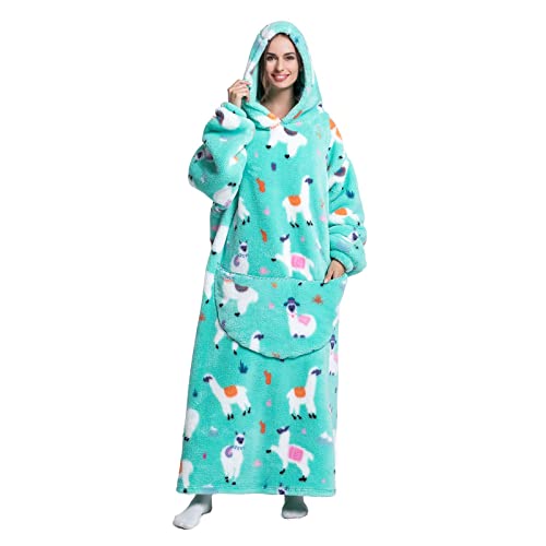 JOREAY Lange Hoodie Decke mit Ärmeln für Damen Herren, Kuschelig Deckenpullover, XXL Übergroße Deckenhoodie Kuschelhoodie von JOREAY