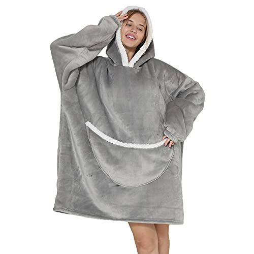 JOREAY Übergroße Decke Hoodie Sweatshirt für Erwachsene, Männer, Frauen, Jugendliche, Super Weiche Gemütliche Warme Komfortable Sherpa Riesen-Hoodie, Geeignet Kapuzenpullover von JOREAY