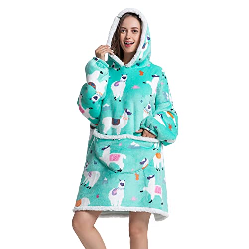 JOREAY Übergroße Decke Hoodie für Damen und Herren, Sherpa Flauschiges Fleece riesiges Decken Kapuzen-Sweatshirt für Erwachsene und Jugendliche von JOREAY
