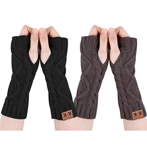 JORYEE Fingerlose Handschuhe Damen - Armstulpen Handschuhe Damen Winter Pulswärmer Warm Weiche Gestrickte Handschuhe Stulpen Damen Hand von JORYEE