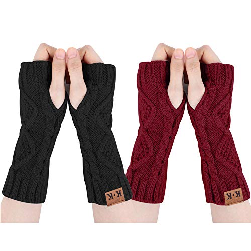 JORYEE Fingerlose Handschuhe Damen - Armstulpen Handschuhe Damen Winter Pulswärmer Warm Weiche Gestrickte Handschuhe Stulpen Damen Hand von JORYEE