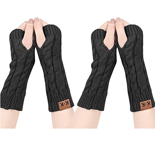 JORYEE Fingerlose Handschuhe Damen - Armstulpen Handschuhe Damen Winter Pulswärmer Warm Weiche Gestrickte Handschuhe Stulpen Damen Hand von JORYEE