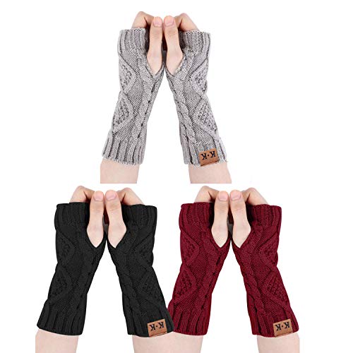 JORYEE Fingerlose Handschuhe Damen - Armstulpen Handschuhe Damen Winter Pulswärmer Warm Weiche Gestrickte Handschuhe Stulpen Damen Hand von JORYEE