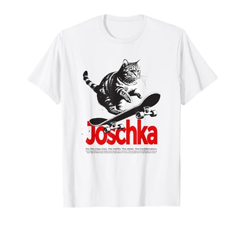 JOSCHKA - Schöner Jungen Name mit Katze & Skateboard T-Shirt JOSCHKA - Schöner Jungen Name mit Katze & Skateboard T-Shirt von JOSCHKA Sohn Enkel Geburtstag Geschenkideen