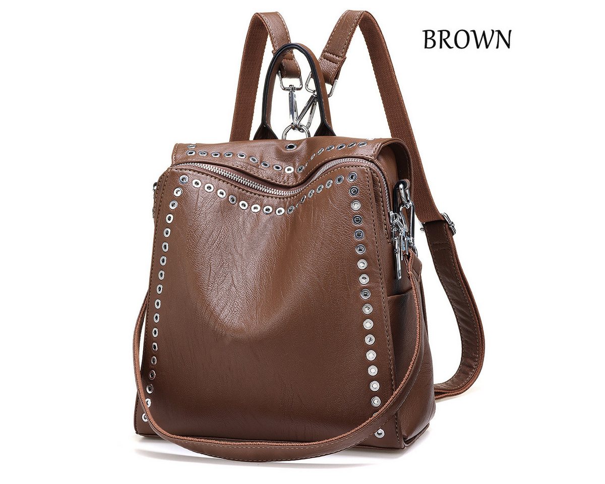 JOSEKO Cityrucksack Leder Rucksack Leder Rucksack Braun (Hochwertiges Leder, zeitloses Design, und viel Stauraum für Alltag und Reisen), Eleganz und Funktionalität vereint von JOSEKO