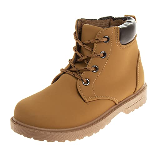 Josmo Kinder-Arbeitsstiefel zum Wandern, Outdoor, wasserdicht, zum Schnüren, für den Außenbereich, Weizen-Schwarz, Rosa (kleines Kind-großes Kind), Weizen, 23 EU von JOSMO