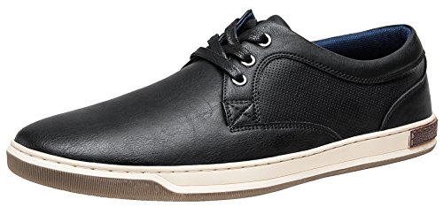 Jousen Herren Mode Sneaker 3 Ösen Einfacher Stil Freizeitschuhe, (Fashion Sneakers-81q06-schwarz), 46 EU von Jousen