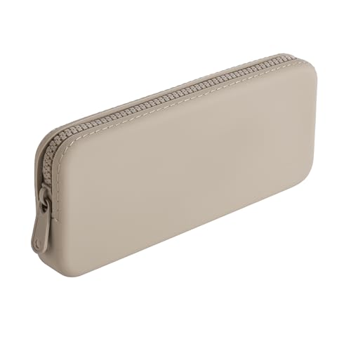 JOVAKIT Rechteckige tragbare Silikon-Kosmetiktasche für Damen, wasserdichte Make-up-Tasche, Geschenke für Frauen und Mädchen, Reißverschluss, Make-up-Pinsel, Kulturbeutel, Reiseaufbewahrung von JOVAKIT