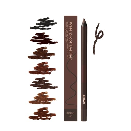 24 Stunden Wasserfester Eyeliner, Hochpigmentierter, Anspitzbarer Duo Kajalstift, Langanhaltender Make-up Augenstift, Wisch- und Schweißresistente Formel, Weiche und Verblendbare Textur (Braun) von JOVIAL