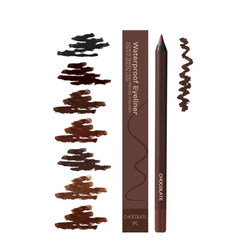 24 Stunden Wasserfester Eyeliner, Hochpigmentierter, Anspitzbarer Duo Kajalstift, Langanhaltender Make-up Augenstift, Wisch- und Schweißresistente Formel, Weiche und Verblendbare Textur (Schokolade) von JOVIAL