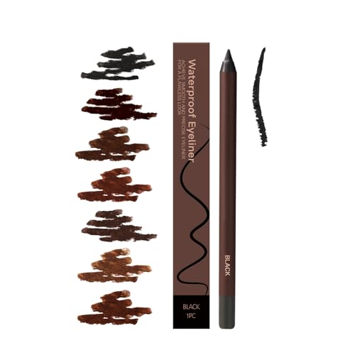 24 Stunden Wasserfester Eyeliner, Hochpigmentierter, Anspitzbarer Duo Kajalstift, Langanhaltender Make-up Augenstift, Wisch- und Schweißresistente Formel, Weiche und Verblendbare Textur (Schwarz) von JOVIAL
