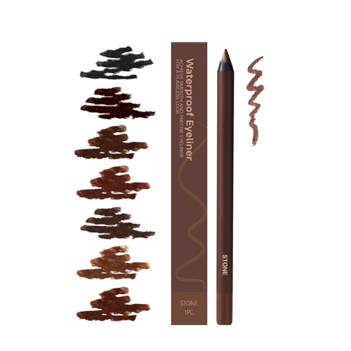 24 Stunden Wasserfester Eyeliner, Hochpigmentierter, Anspitzbarer Duo Kajalstift, Langanhaltender Make-up Augenstift, Wisch- und Schweißresistente Formel, Weiche und Verblendbare Textur (Stein) von JOVIAL
