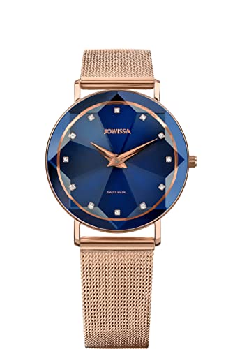 JOWISSA Blau/Rosa Facet Schweizer Damenuhr J5.613.L von JOWISSA