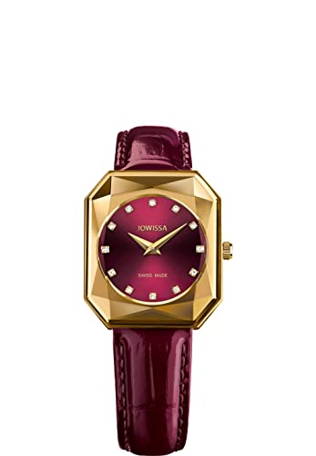 JOWISSA Bordeaux/Gold Facet Radiant Schweizer Damenuhr J8.076.M von JOWISSA