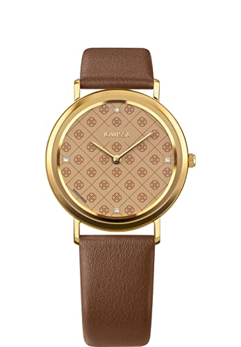 JOWISSA Gold/Braun AnWy Schweizer Damenuhr J6.229.L von JOWISSA