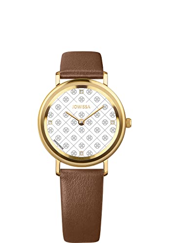 JOWISSA Gold/Weiss/Braun AnWy Schweizer Damenuhr J6.230.M von JOWISSA