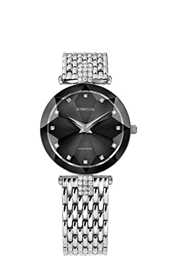 JOWISSA Quarzuhr Facet Strass Swiss Ladies Watch Damen von JOWISSA
