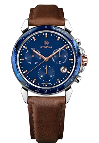 JOWISSA Stahl/Blau/Braun LeWy 9 Schweizer Herrenuhr J7.127.L von JOWISSA