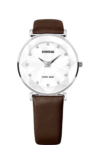 JOWISSA Weiss/Stahl/Braun Facet Schweizer Damenuhr J5.552.L von JOWISSA