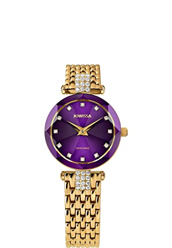 Jowissa Violett/Gold Facet Strass Schweizer Damenuhr J5.631.S von JOWISSA