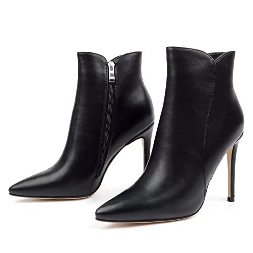 JOY IN LOVE Damen-Stiefeletten, 10,2 cm, Stiletto-High-Heels, spitzer Zehenbereich, Reißverschluss, Schwarz, Größe 43 von JOY IN LOVE