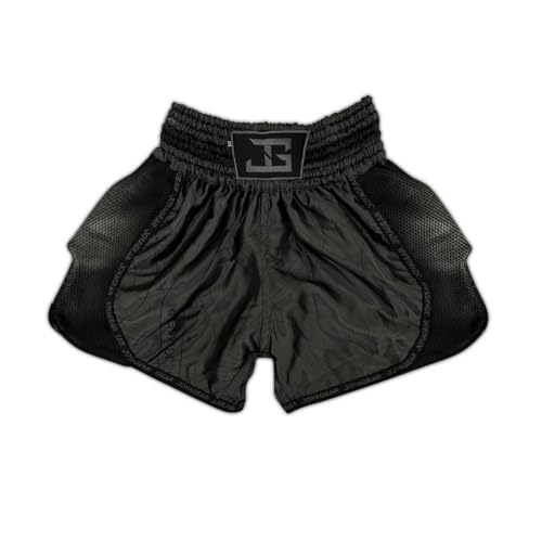 JOYA GEAR JOYA Muay Thai Shorts - Schwarz - Größe S - MMA Hose - Boxing Shorts - Muay Thai Hose - Kickbox Hose - Thai Boxing Shorts - Boxen Hose - Thai-Bund - Hergestellt aus hochwertigem Polyester von JOYA GEAR