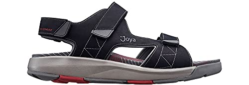 JOYA Alexander Dark Blue - Elegante Outdoor-Sandale aus Nubukleder mit weich gepolstertem Neoprenfutter und verstellbaren Verschlüssen an Ferse JOYA Alexander Dark Blue - Elegante Outdoor-Sandale aus Nubukleder mit weich gepolstertem Neoprenfutter und verstellbaren Verschlüssen an Ferse von JOYA
